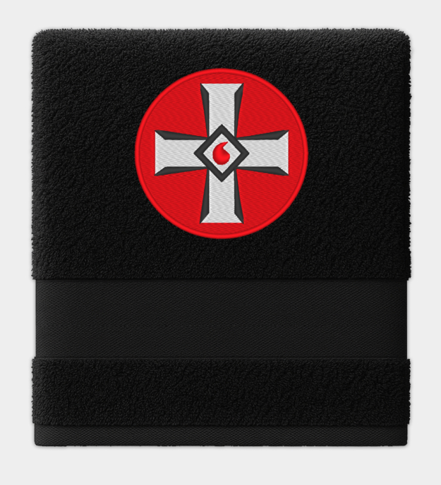 Blood Drop Cross Embroidered Towel