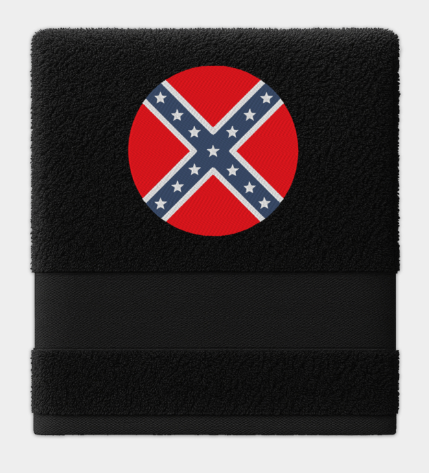 Confederate Flag Embroidered Towel