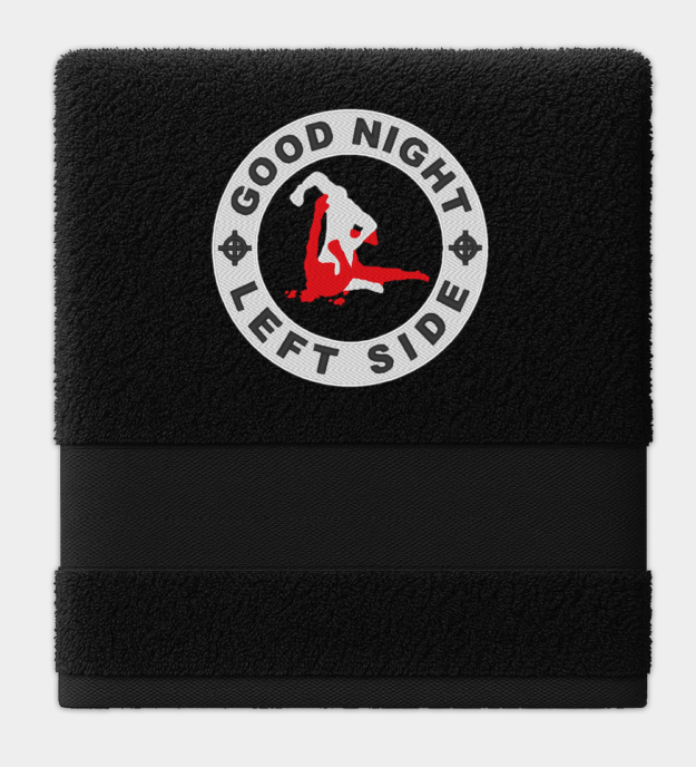 Good Night Left Side Embroidered Towel