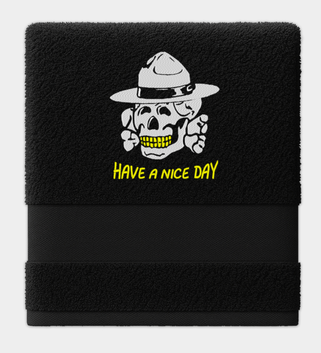 Happy SS Totenkopf Embroidered Towel