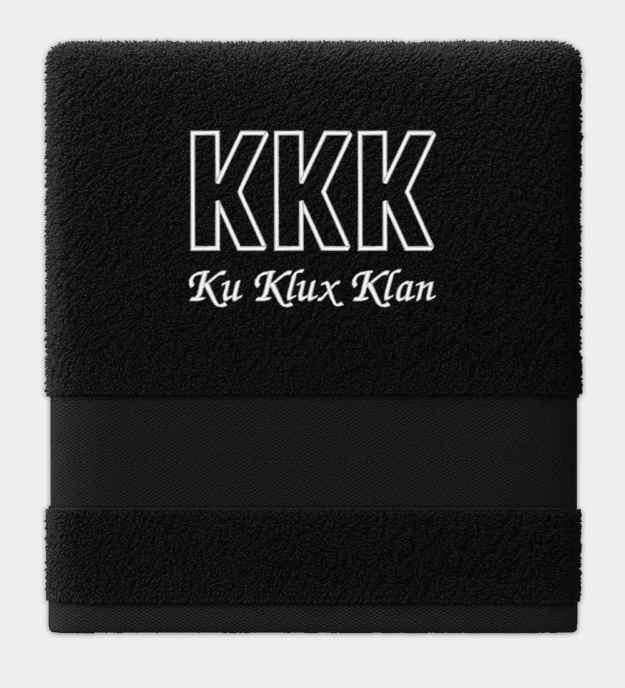 Ku Klux Klan Embroidered Towel
