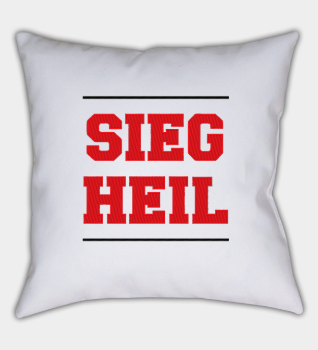 Sieg Heil Embroidered Throw Pillow Cover