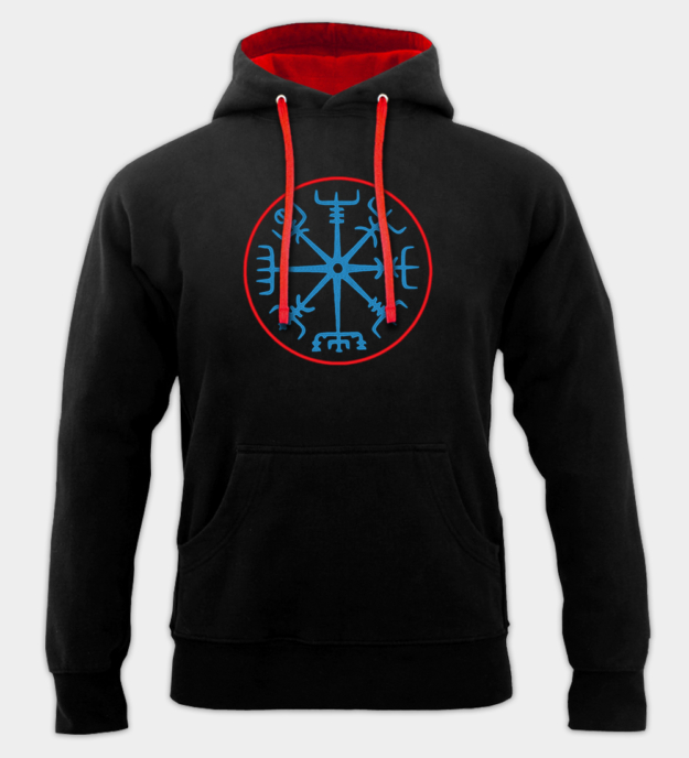 Viking Compass Vegvísir Embroidered Hoodie
