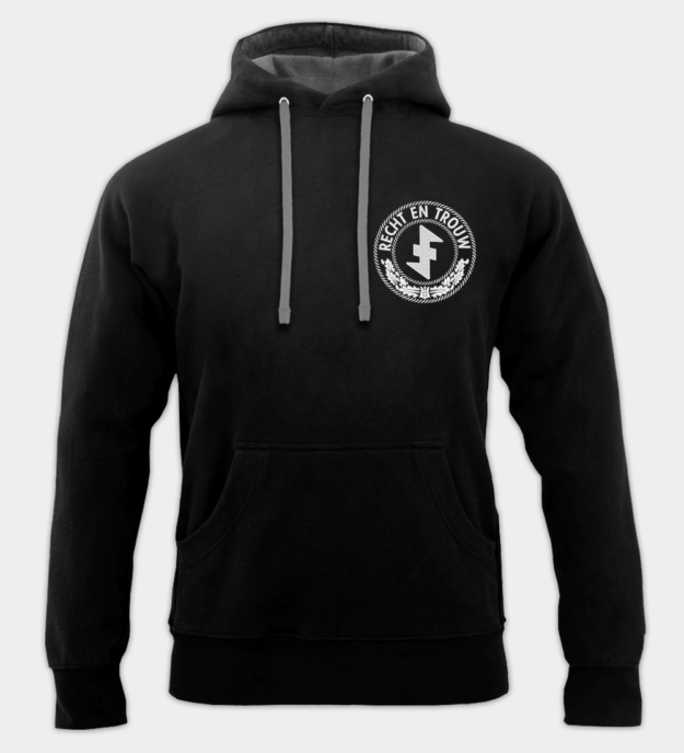 Recht en Trouw hímzett kapucnis pulóver