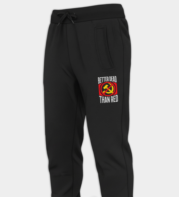 Better Dead Than Red Embroidered Jogger