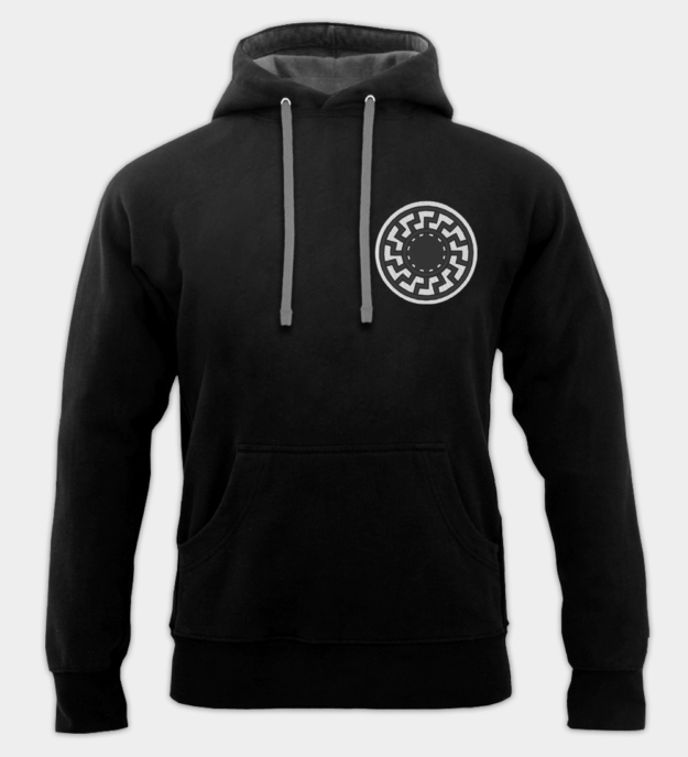 Black Sun Embroidered Hooded Sweatshirt