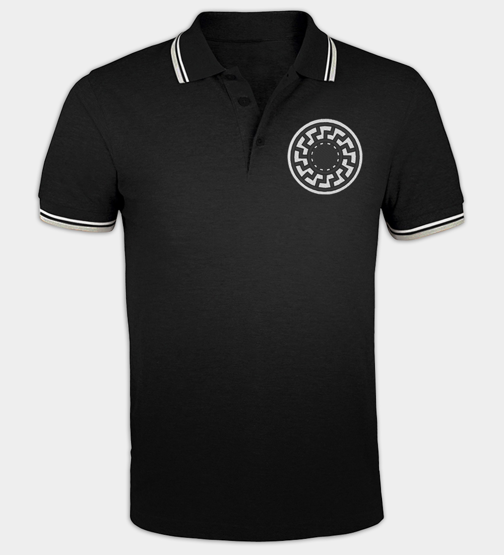 Black Sun Embroidered Polo Shirt Black Sun Embroidered Polo Shirt