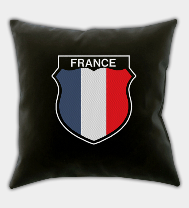 Legion des Volontaires Français Contre Le Bolchevisme Embroidered Black Throw Pillow Cover
