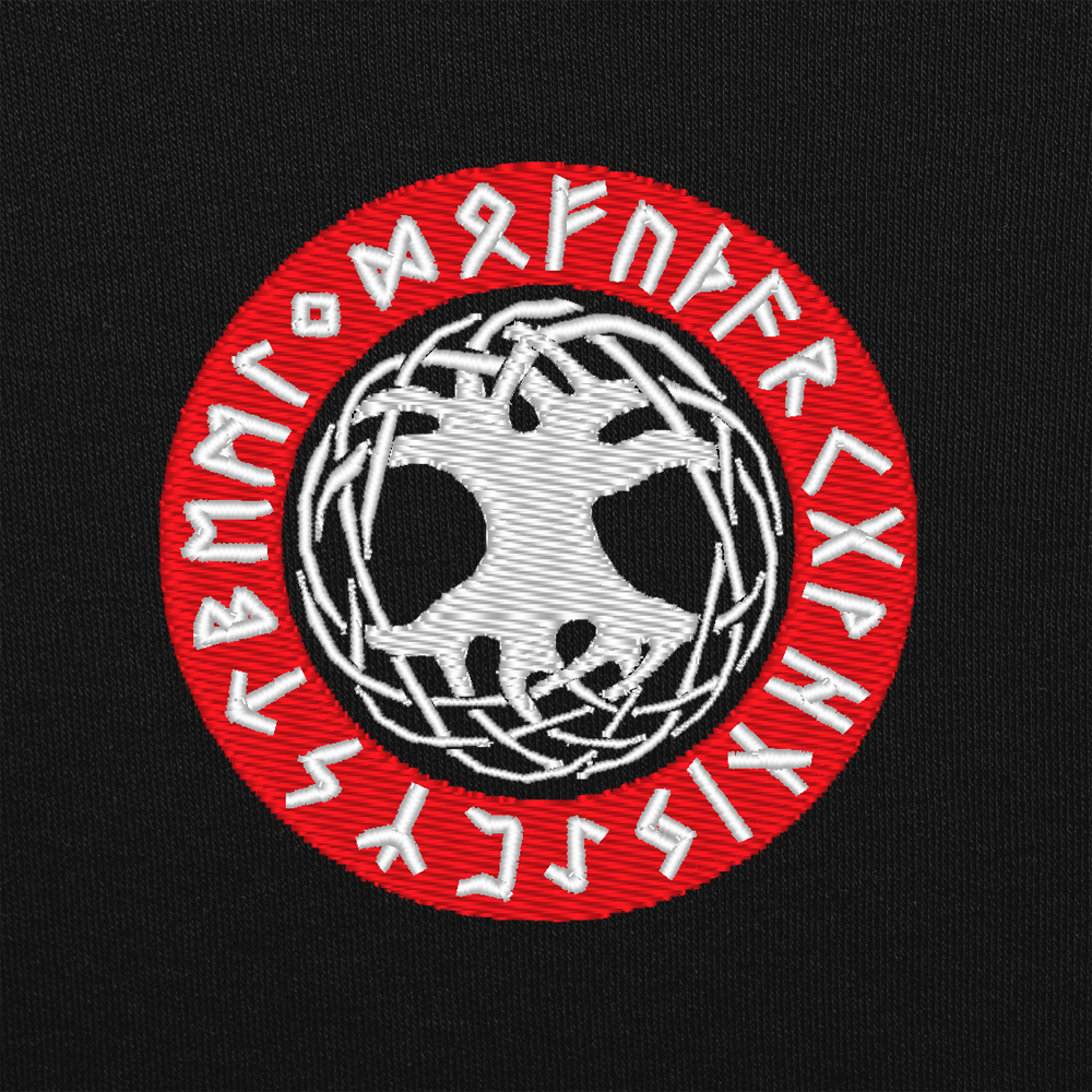 Runic Yggdrasil Embroidered Design Runic Yggdrasil Embroidered Design