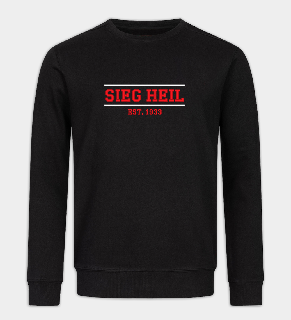 Sieg Heil Embroidered Crew Neck Sweatshirt Sieg Heil Embroidered Crew Neck Sweatshirt