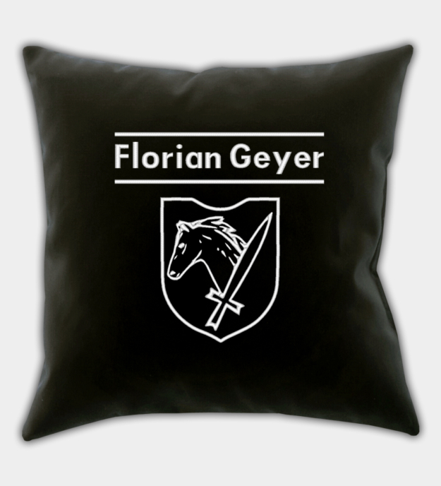 Waffen-SS Kavallerie Division Florian Geyer Embroidered Black Throw Pillow Cover