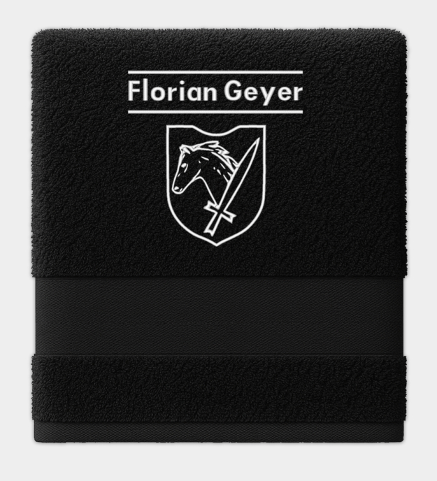 SS Kavallerie Division Florian Geyer Embroidered Black Towel