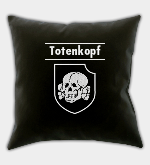 Panzerdivision Waffen-SS Totenkopf Embroidered Black Throw Pillow Cover