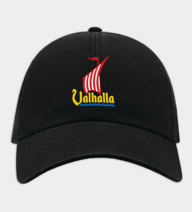 Valhalla Dragon Ship Embroidered Baseball Cap