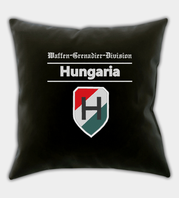 Waffen-Grenadier-Division SS Hungaria Embroidered Black Throw Pillow Cover