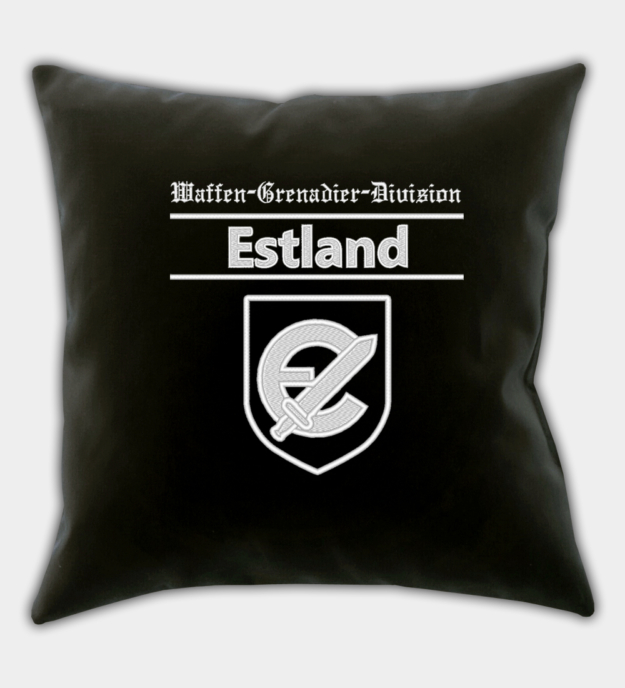Waffen-Grenadier-Division der SS Estland Embroidered Black Throw Pillow Cover