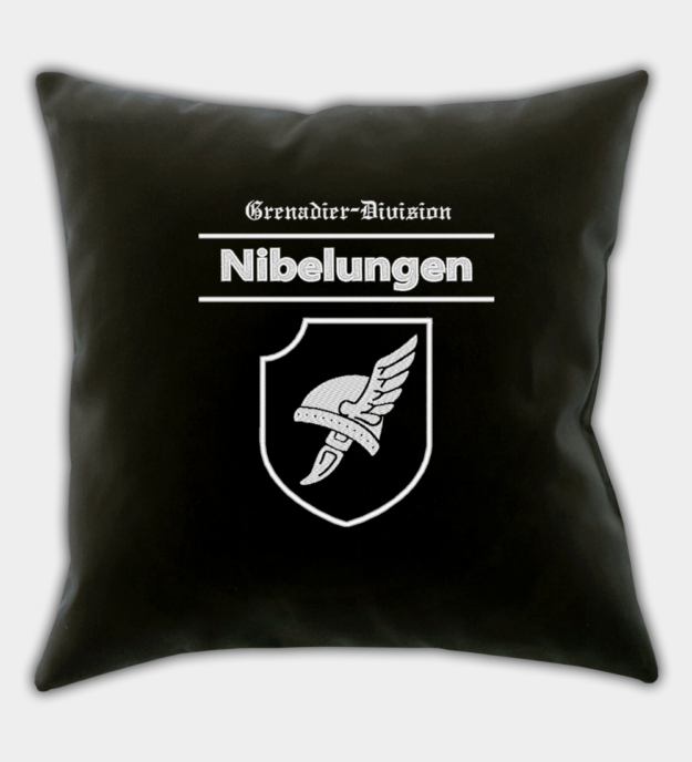 Waffen-SS Grenadier Division Nibelungen Embroidered Black Throw Pillow Cover