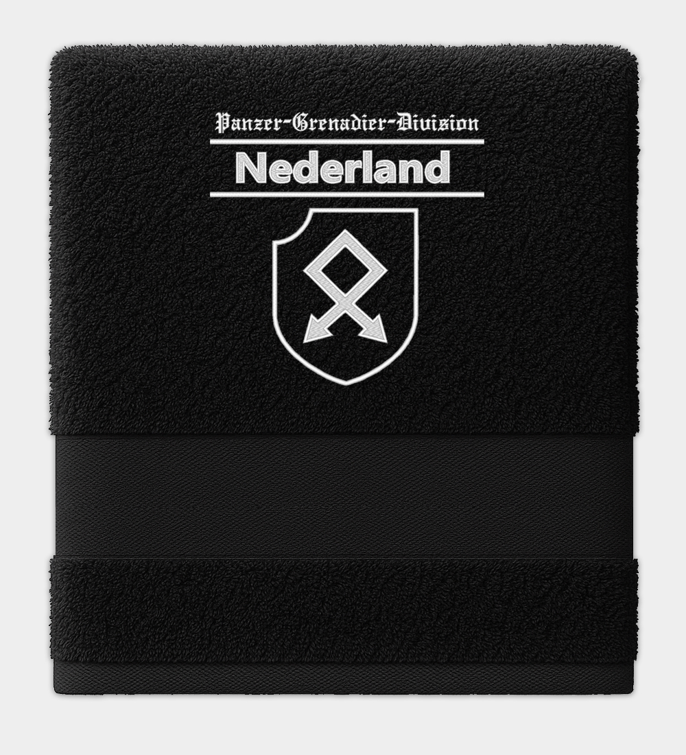 Waffen-SS Panzer-Grenadier-Division der SS Nederland Embroidered Black Towel Waffen-SS Panzer-Grenadier-Division der SS Nederland Embroidered Black Towel