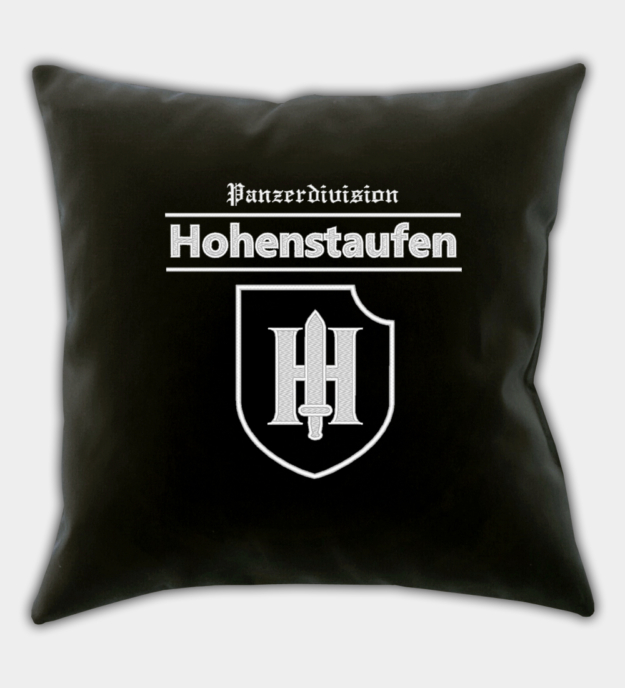 Waffen-SS Panzerdivision Hohenstaufen Embroidered Black Throw Pillow Cover