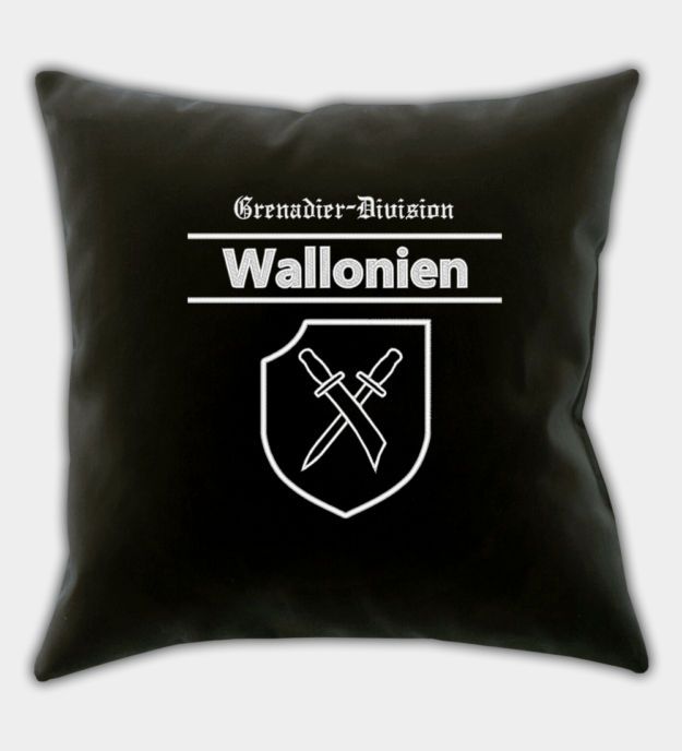 Waffen-SS Wallonien Division Embroidered Black Throw Pillow Cover