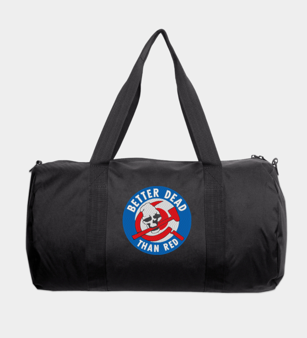 Better Dead Than Red Embroidered Travel Bag