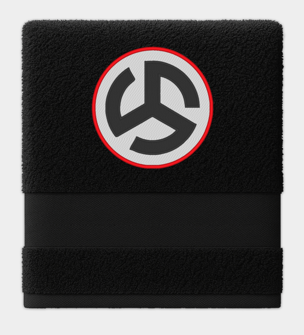 Flemish Triskele Embroidered Black Towel