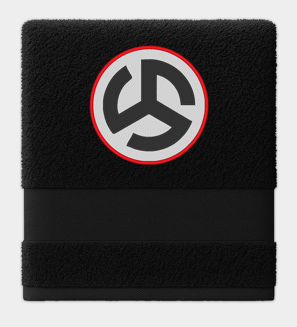 Flemish Triskele Embroidered Black Towel Flemish Triskele Embroidered Black Towel