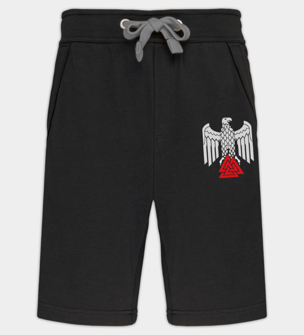 Odinist Eagle Embroidered Bermuda Shorts