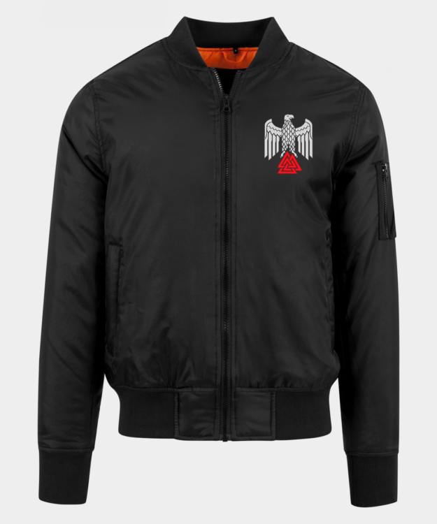 Odinist Eagle Embroidered Bomber Jacket