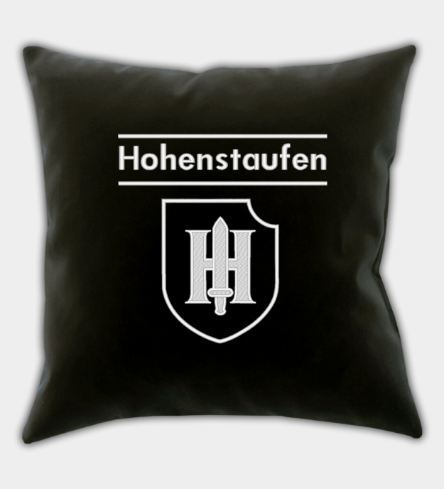 Waffen-SS Panzerdivision Hohenstaufen Embroidered Black Throw Pillow Cover