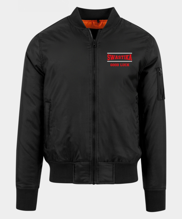 Swastika Embroidered Bomber Jacket