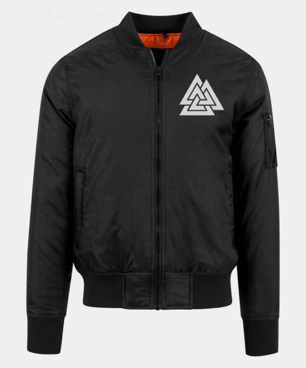 Valknut Embroidered Bomber Jacket