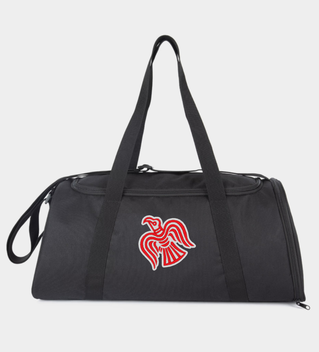 Viking Raven Motif Embroidered Sports Bag