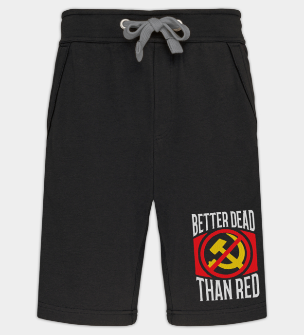 Better Dead Than Red Embroidered Bermuda Shorts