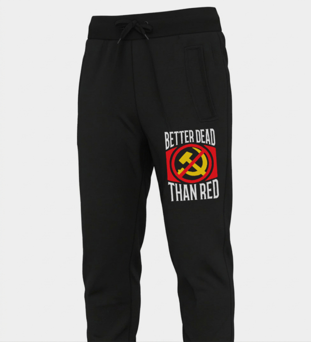 Better Dead Than Red Embroidered Joggers