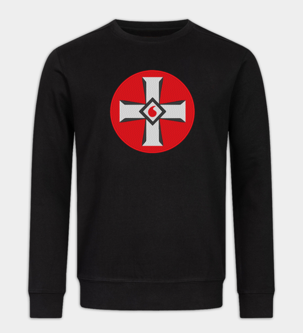 Blood Drop Cross Embroidered Crew Neck Sweatshirt