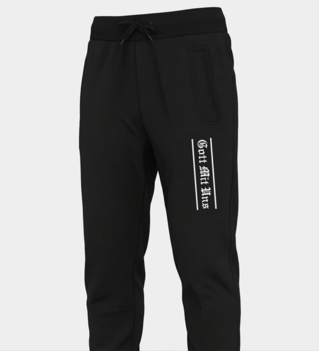 Gott Mit Uns Embroidered Joggers