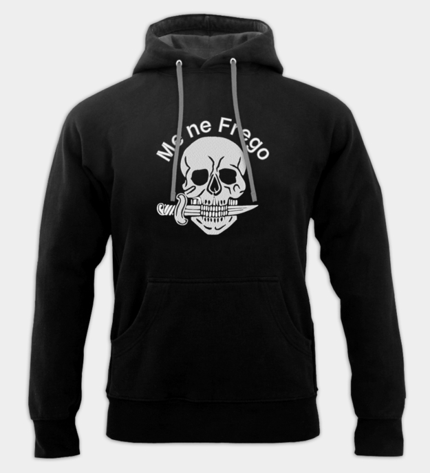 Me Ne Frego Skull Embroidered Hooded Sweatshirt