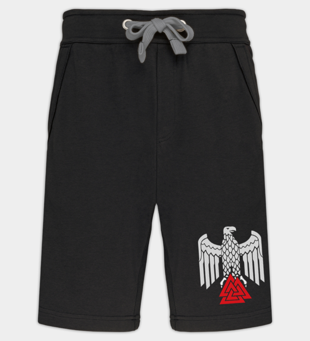 Odinist Imperial Eagle Embroidered Bermuda Shorts