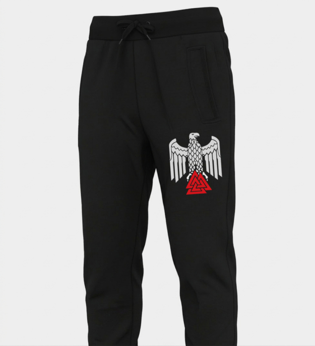 Odinist Imperial Eagle Embroidered Joggers
