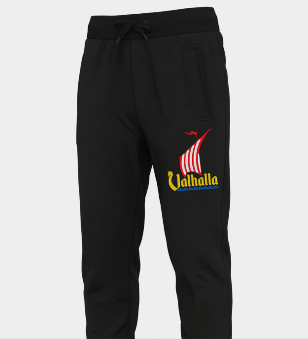 Viking Dragon Ship Embroidered Joggers
