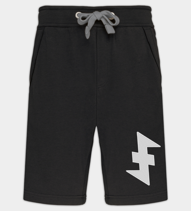 Wolfsangel Symbol Embroidered Bermuda Shorts