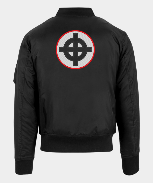 Celtic Cross Embroidered Bomber Jacket