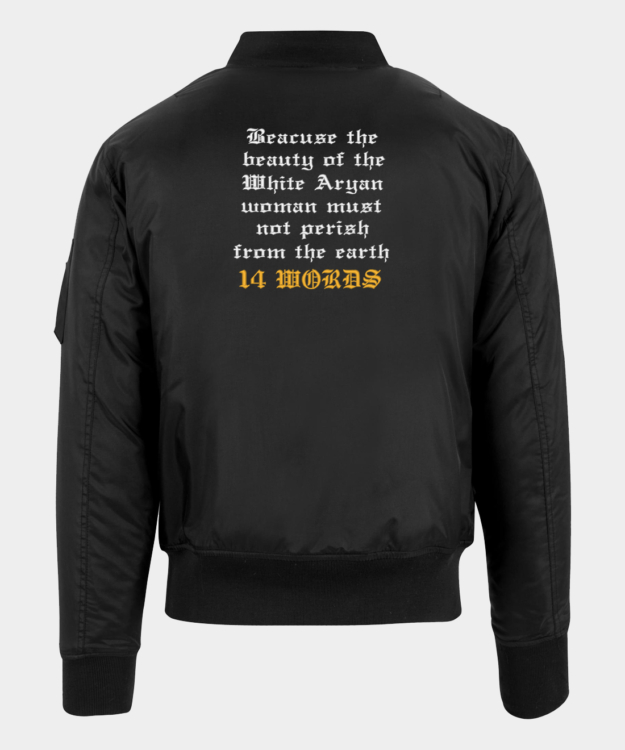 Fourteen Words Embroidered Bomber Jacket