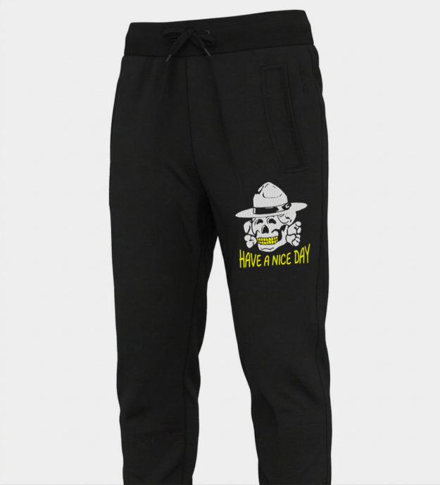 Happy Totenkopf Embroidered Joggers