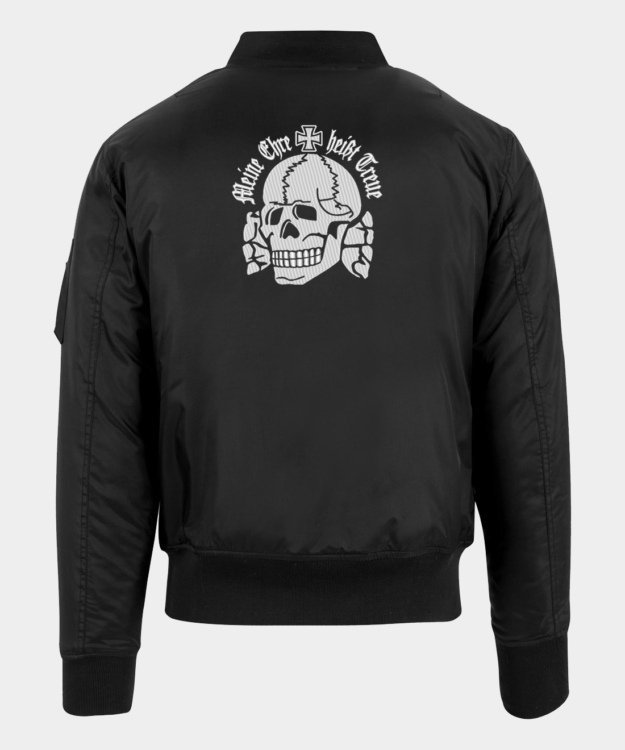 Meine Ehre heisst Treue SS Totenkopf Embroidered Bomber Jacket