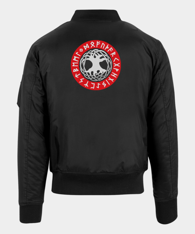 Runic Yggdrasil Embroidered Bomber Jacket