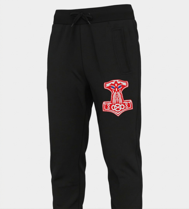 Thor's Hammer Embroidered Joggers