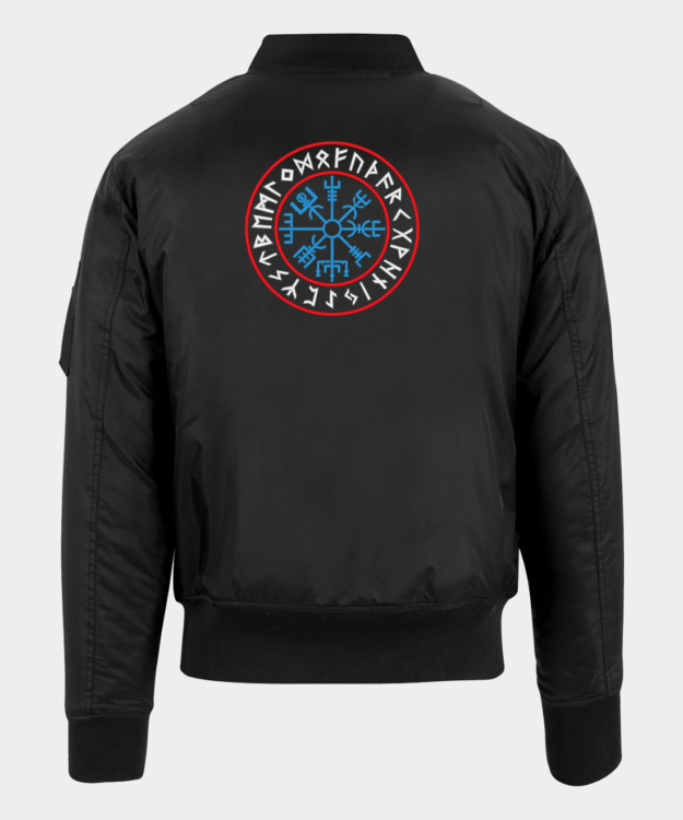 Vegvísir Runic Circle Emroidered Bomber Jacket