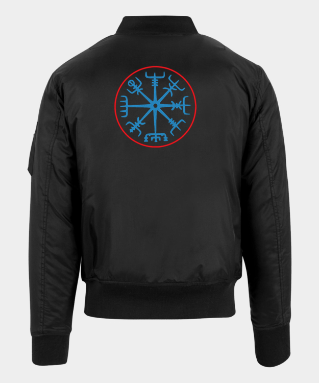 Viking Compass Vegvísir Embroidered Bomber Jacket